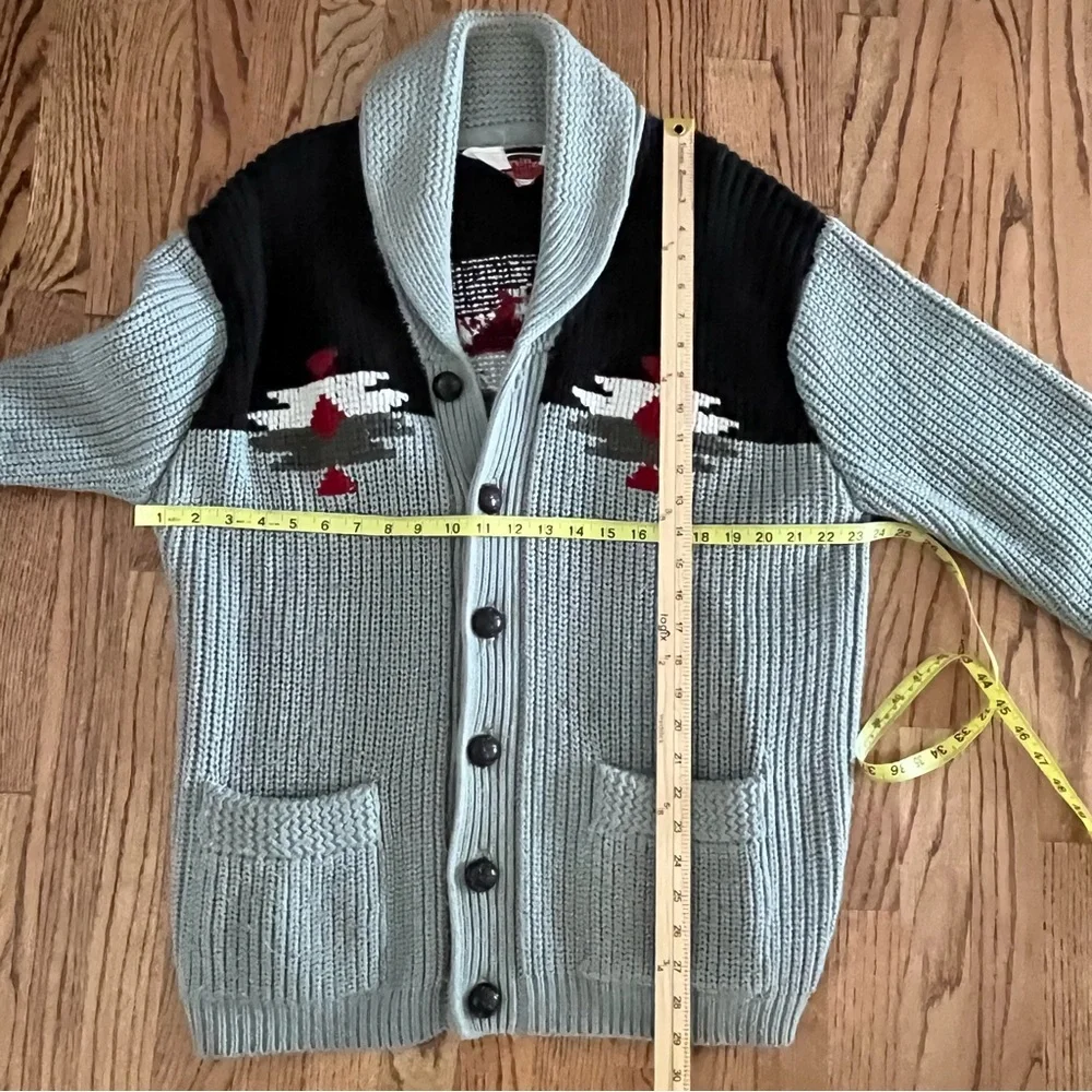 Miller Outerwear Vintage Rare 1970s Cardigan Sweater Grandpa Dad Vibes Gray Sz L - Picture 8 of 11